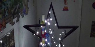 cómo hacer una estrella con palet y luces